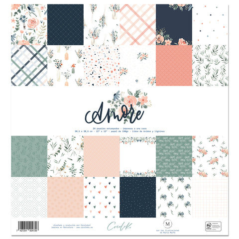 Bloc de 24 papers 12"x12" Amore