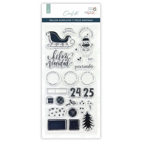 Sellos de Scrapbooking 11x21cm Feliz Navidad