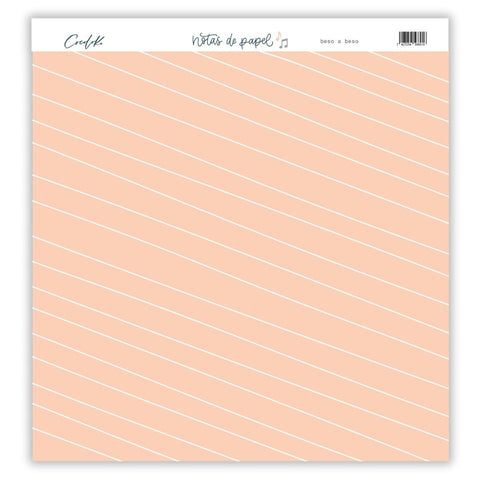 Papel 12x12 a una cara "beso a beso" NOTAS DE PAPEL
