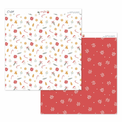 Bloc de 24 papers 12"x12" SNOWFLAKE