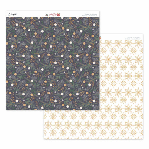 Bloc de 24 papers 12"x12" SNOWFLAKE