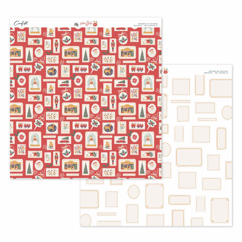 Bloc de 24 papers 12"x12" SNOWFLAKE