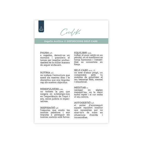 Segells de Scrapbooking Definicions Self·Care - català