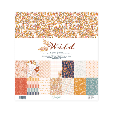 Bloc de 16 papeles 12"x12" WILD