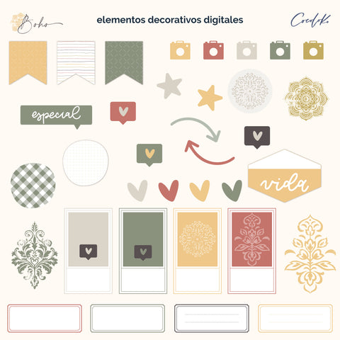 Pack de Elementos Digitales Boho