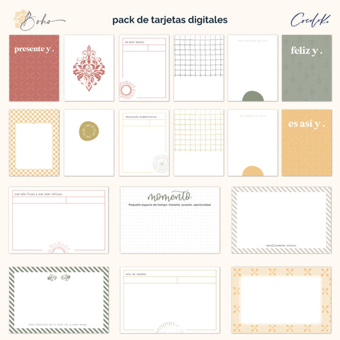 Pack de Tarjetas Digitales Boho