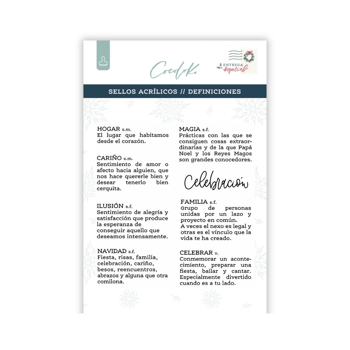 Sellos de Scrapbooking Definiciones NAVIDAD v.01 ESP – Cocoloko