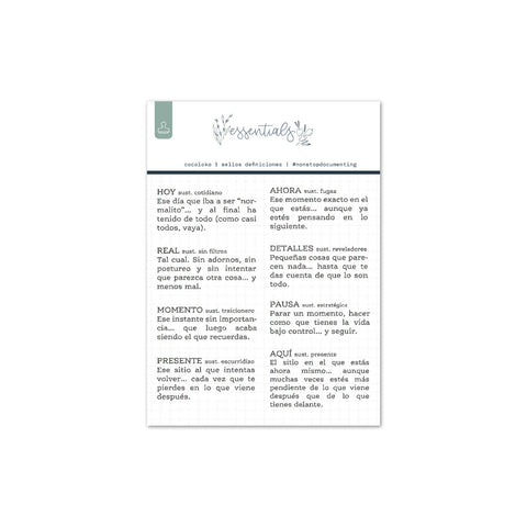 Sellos de Scrapbooking Definiciones essentials ESP