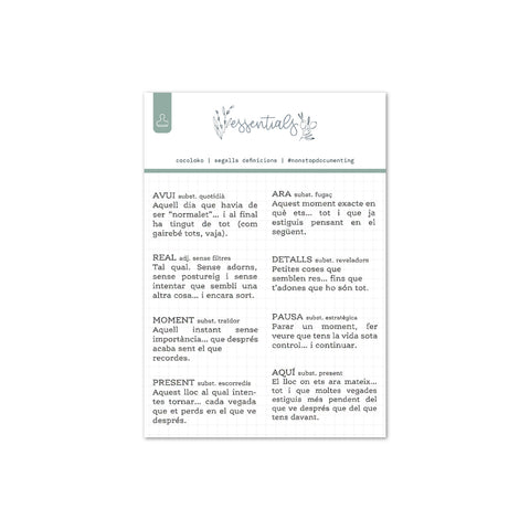 Sellos de Scrapbooking Definiciones essentials CAT