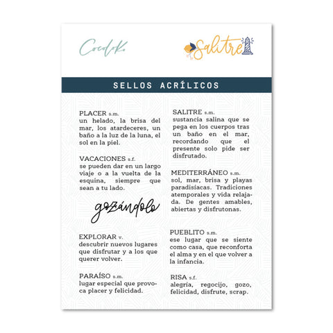 Sellos de Scrapbooking Definiciones SALITRE ESP