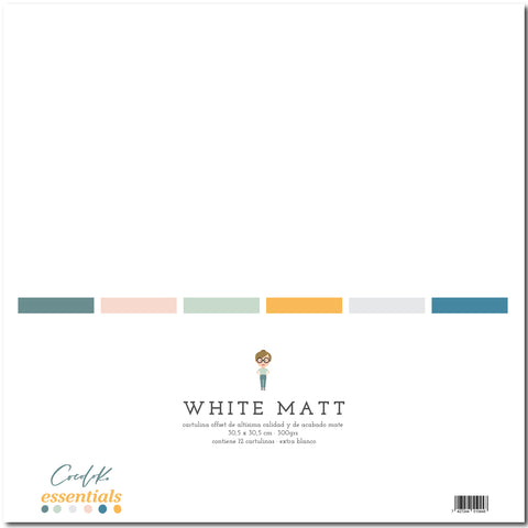 Pack of 12 White MATT Cards from Cocoloko ESSENTIALS