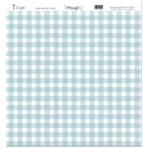 Oilcloth Gingham Tablecloth 12"x12" Picnic
