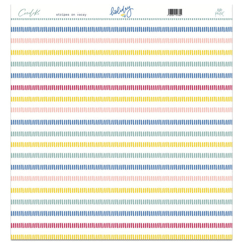12x12 single-sided paper "stripes on vacay" HOLIDAY 