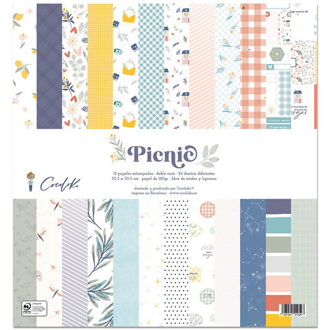 Pad of 12 papers 12"x12" Picnic ENGLISH 